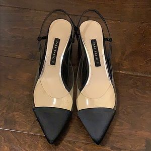 Zara Block heeled black shoes